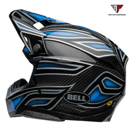 Capacete BELL Moto-10 Spherical Helmet - Webb Marmont Gloss North Carolina Blue 