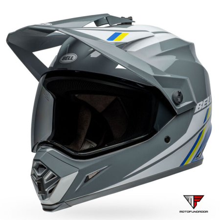 Capacete BELL MX-9 Adventure MIPS Helmet - Alpine Gloss Cinza/Azul