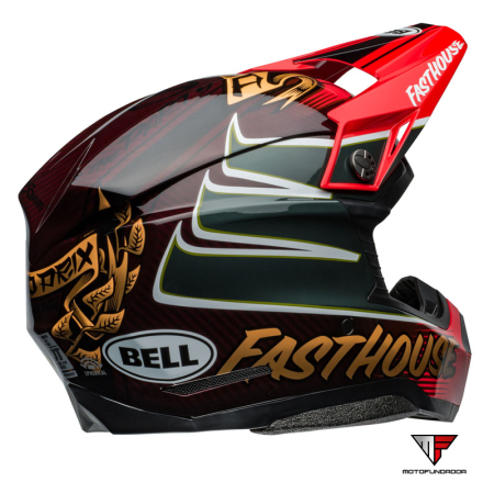 Capacete BELL Moto-10 Spherical Helmet - Fasthouse DITD 24 Gloss Red/Gold