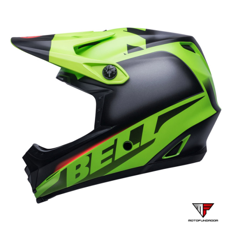 Capacete Bell Moto-9 Infantil Glory Verde/Preto - S/M