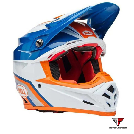 Capacete BELL Moto-9S Flex - Merchant Gloss Orange/Blue