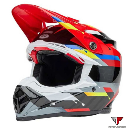 Capacete BELL Moto-9S Flex - Renen Nova Gloss Black/Red