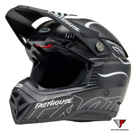 Capacete BELL Moto-10 Spherical Mips - Fasthouse Raven Matte Black/White