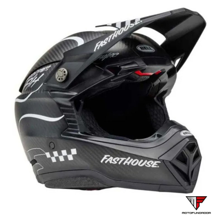 Capacete BELL Moto-10 Spherical Mips - Fasthouse Raven Matte Black/White