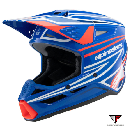 Capacete  Alpinestars S-M3 Youth Wurx (ECE22.06) - AZ/VRM/BR/PRT