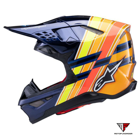 Capacete Alpinestars S-M10 TLD Edition 25 (ECE22.06) - AZ/LAR/AM FLUO/VRM