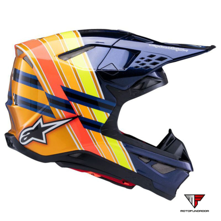 Capacete Alpinestars S-M10 TLD Edition 25 (ECE22.06) - AZ/LAR/AM FLUO/VRM