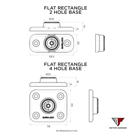 Quase Lock Base Retangular 4 Furos