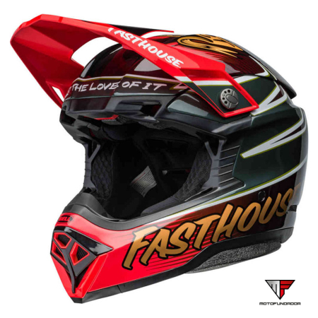 Capacete BELL Moto-10 Spherical Helmet - Fasthouse DITD 24 Gloss Red/Gold