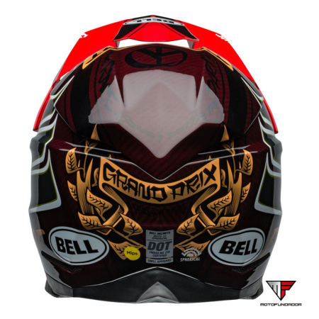 Capacete BELL Moto-10 Spherical Helmet - Fasthouse DITD 24 Gloss Red/Gold
