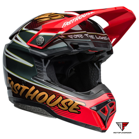 Capacete BELL Moto-10 Spherical Helmet - Fasthouse DITD 24 Gloss Red/Gold