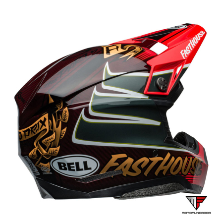 Capacete BELL Moto-10 Spherical Helmet - Fasthouse DITD 24 Gloss Red/Gold