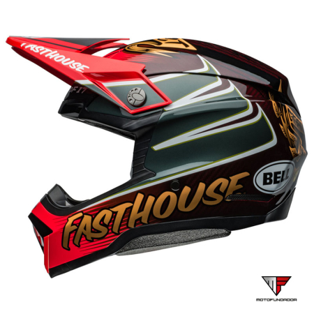 Capacete BELL Moto-10 Spherical Helmet - Fasthouse DITD 24 Gloss Red/Gold
