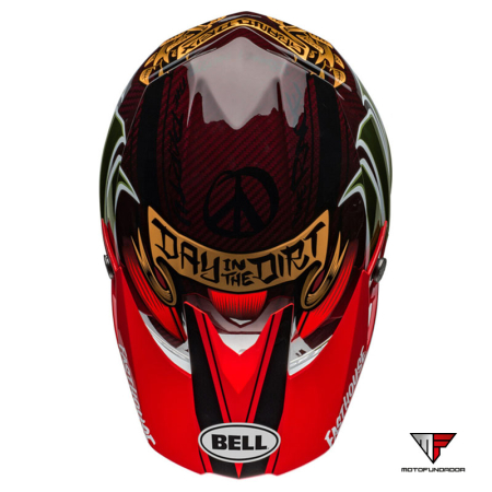 Capacete BELL Moto-10 Spherical Helmet - Fasthouse DITD 24 Gloss Red/Gold
