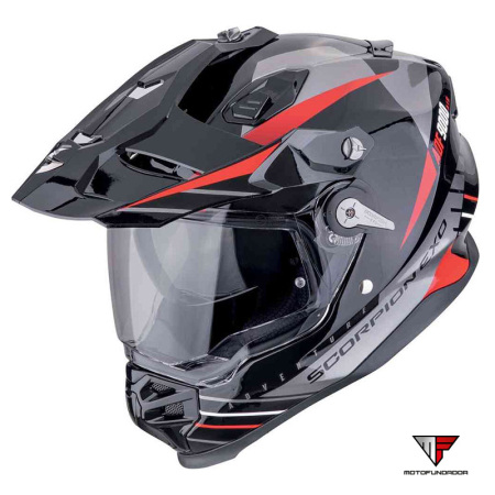 Capacete Scorpion ADF-9000 Air Feat - Preto/Cinza/Vermelho