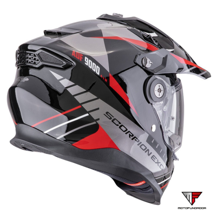 Capacete Scorpion ADF-9000 Air Feat - Preto/Cinza/Vermelho