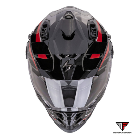 Capacete Scorpion ADF-9000 Air Feat - Preto/Cinza/Vermelho