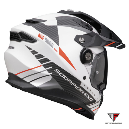 Capacete Scorpion ADF-9000 Air Feat - Branco / Preto / Vermelho