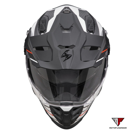 Capacete Scorpion ADF-9000 Air Feat - Branco / Preto / Vermelho