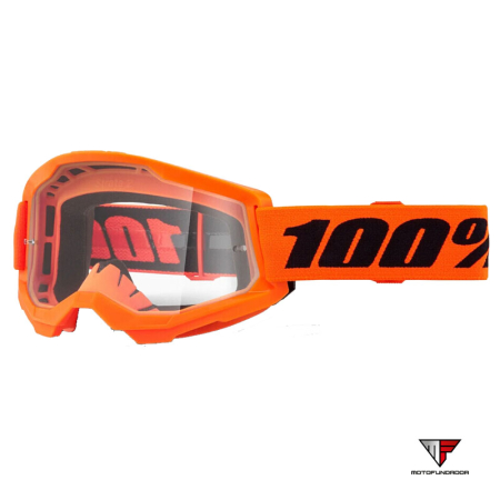 Oculos 100% Strata 2 Neon Laranja - Lente Clara