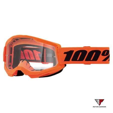 Oculos 100% Strata 2 Junior Neon Orange - Lente Clara