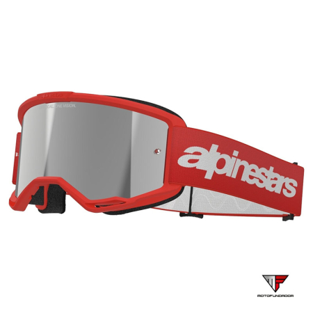 Oculos Alpinestars Vision 3 Wordmark -Vermelho - Lente Prata Espelhada