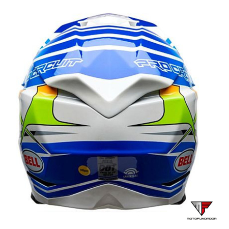Capacete Bell Moto-10 Spherical Helmet - Pro Circuit 25 Gloss Blue/White