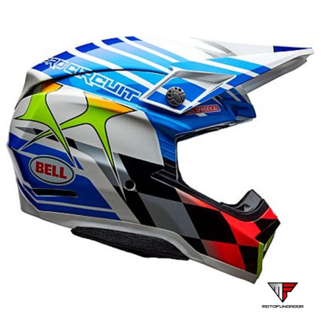 Capacete Bell Moto-10 Spherical Helmet - Pro Circuit 25 Gloss Blue/White