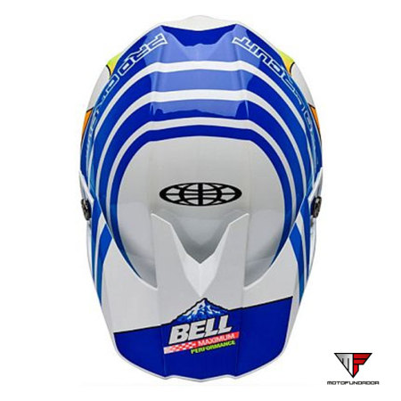 Capacete Bell Moto-10 Spherical Helmet - Pro Circuit 25 Gloss Blue/White
