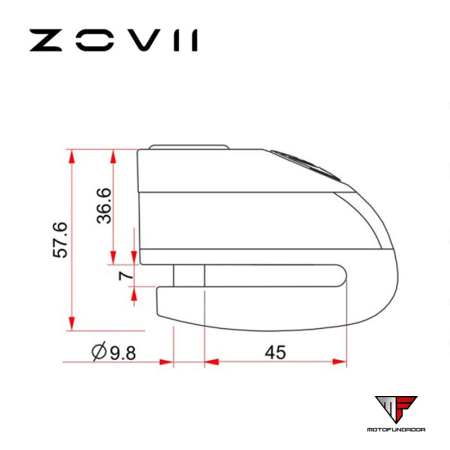 Cadeado de Disco com Alarme ZOVII Preto