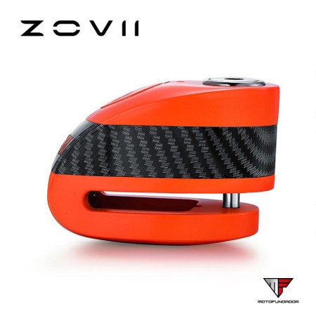 Cadeado de Disco com Alarme ZOVII Laranja Fluor